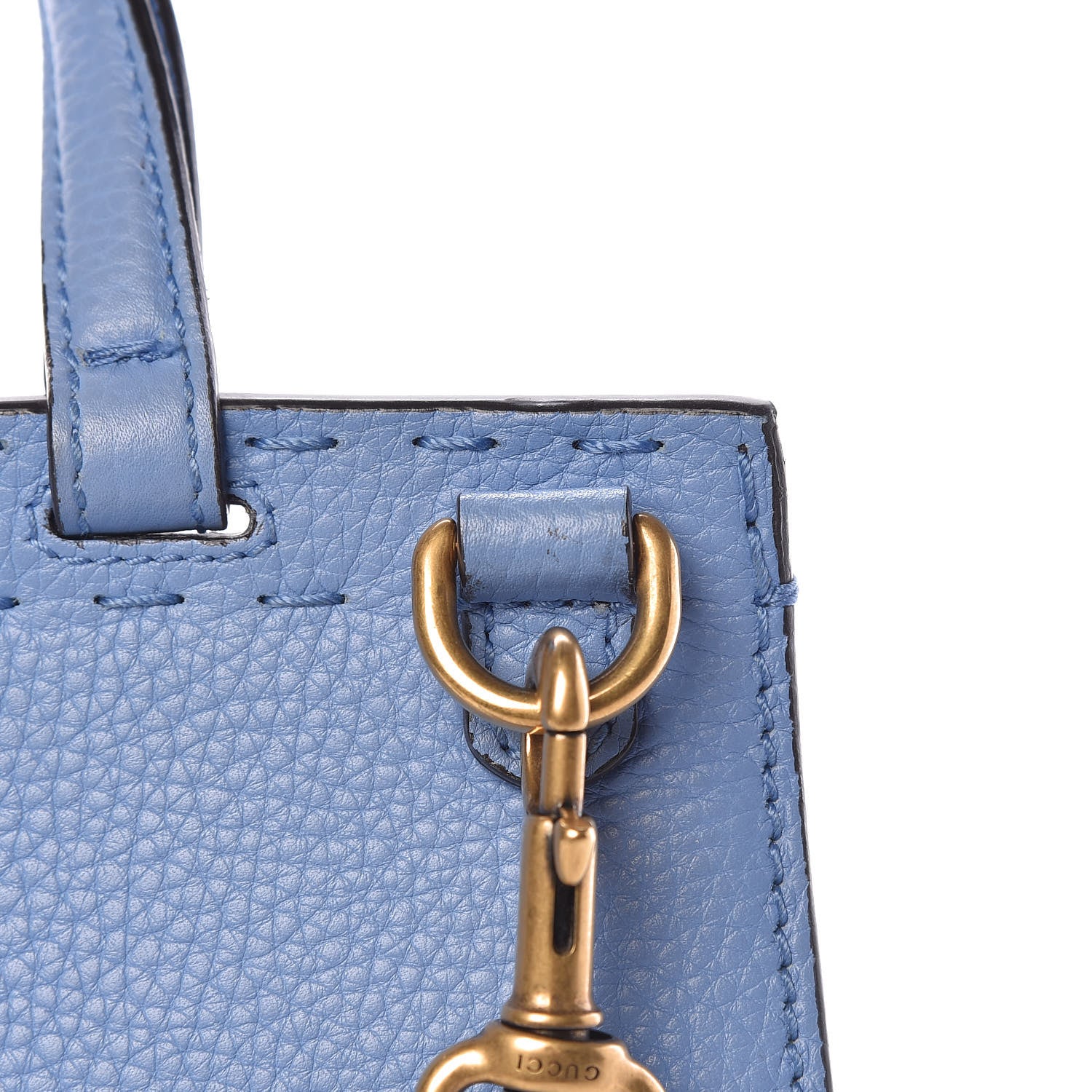 Gucci Calfskin Mini GG Marmont Top Handle Bag Clear Sky Blue 10 of 15