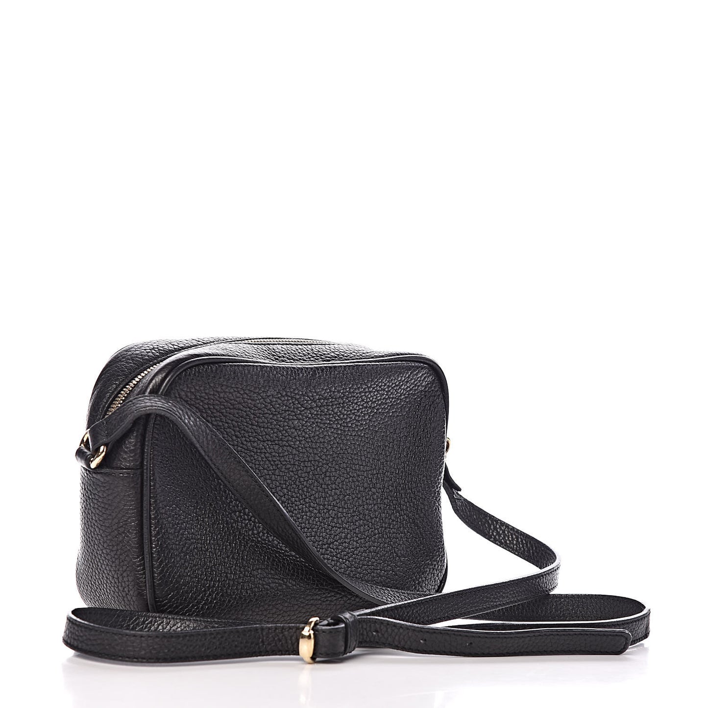 Pebbled Calfskin Small Soho Disco Bag Black