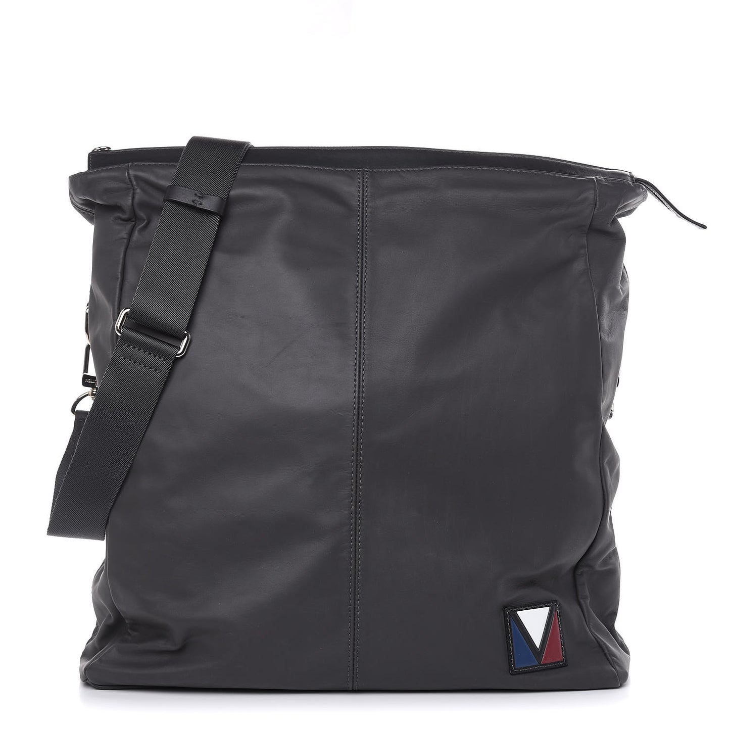 Calfskin V Line Move Messenger Asphalt
