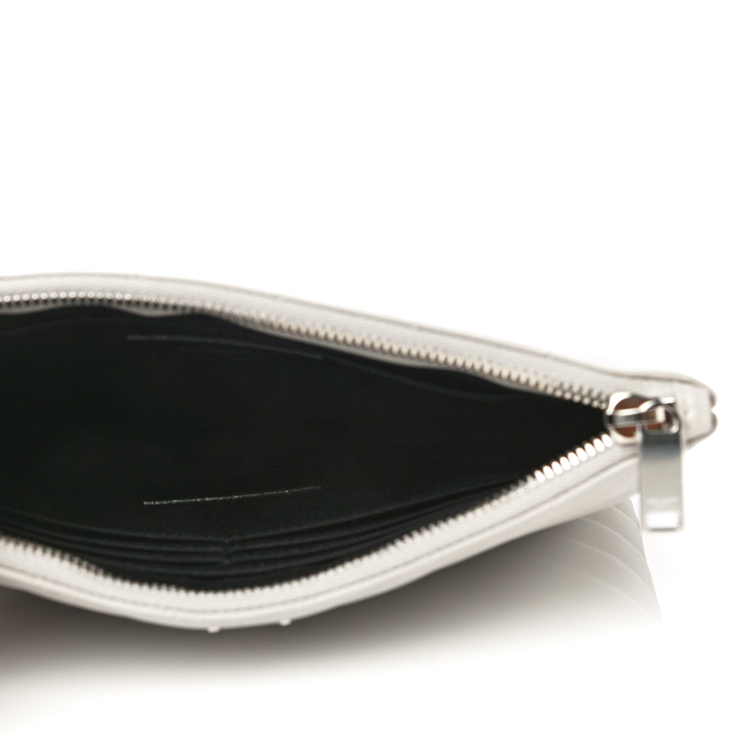 Saint Laurent Calfskin Matelasse Chevron Monogram A5 Wristlet Granite 5 of 11