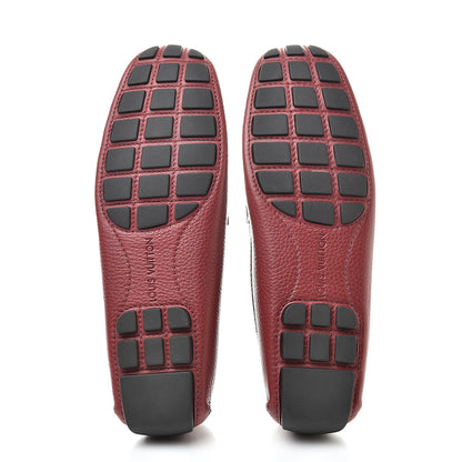 Louis Vuitton Calfskin Mens Monte Carlo Car Shoe Moccasin Loafers 10.5 Red 5 of 9