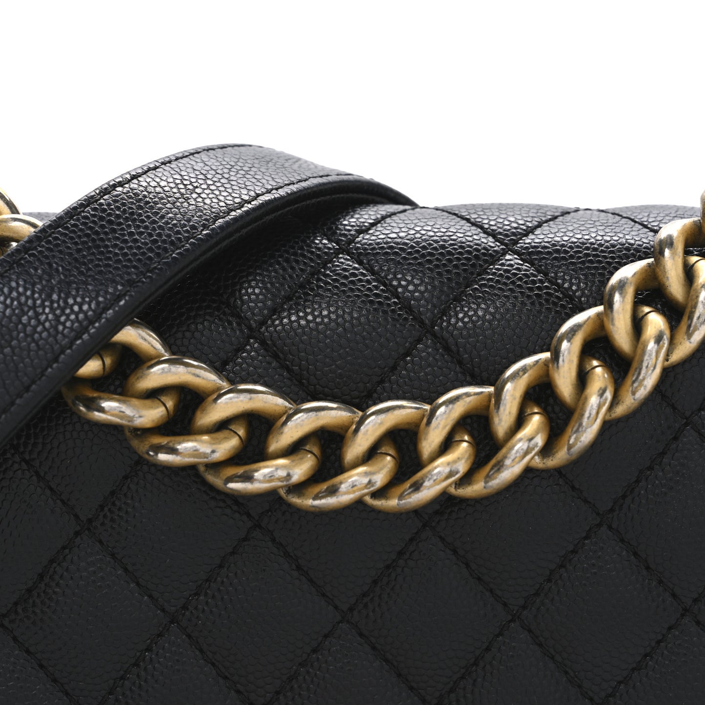 Caviar Quilted Small Boy Flap Black