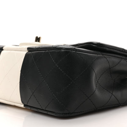 Chanel Lambskin Quilted Mini Rectangular Flap Black White 9 of 9