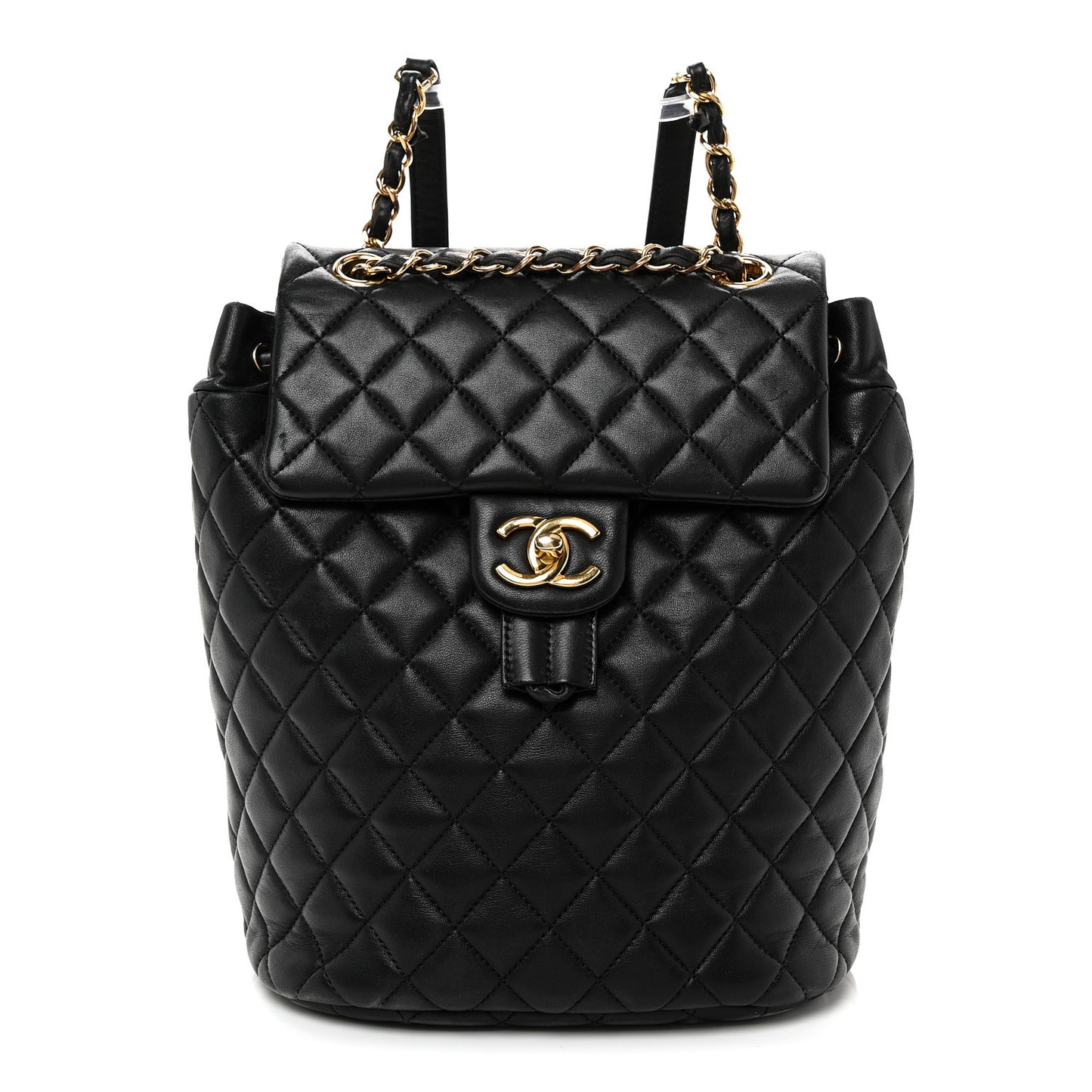 Lambskin Quilted Small Urban Spirit Backpack Black