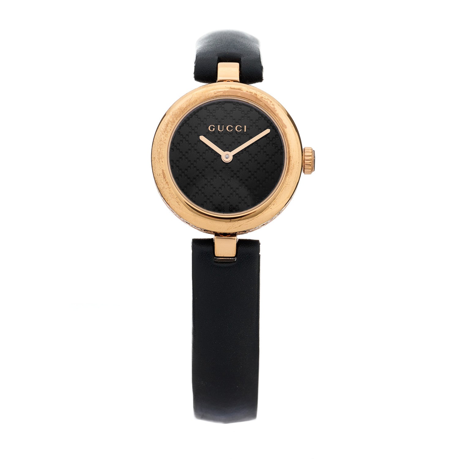 Gucci Stainless Steel Calfskin 27mm Diamantissima Quartz Watch Black 1 of 5