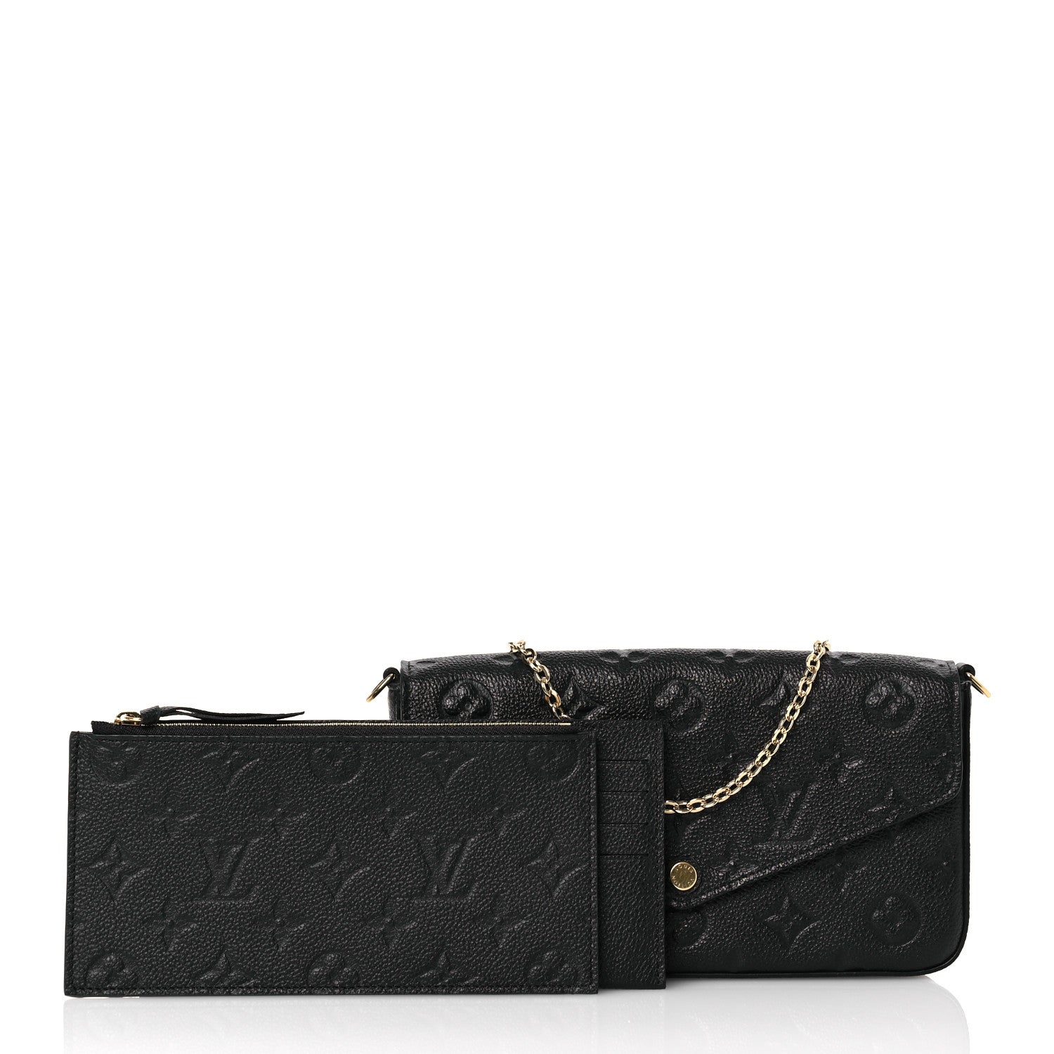 Louis Vuitton Empreinte Pochette Felicie Chain Wallet Black 3 of 19