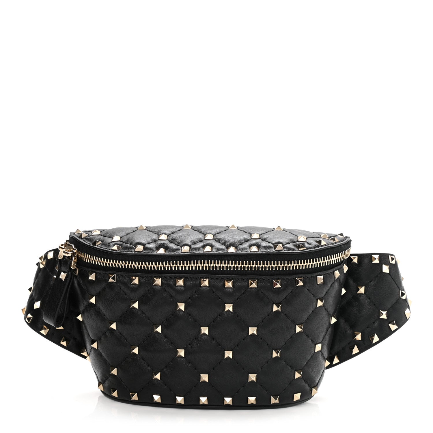 Valentino Garavani Lambskin Rockstud Spike Belt Bag 85 Black 1 of 11