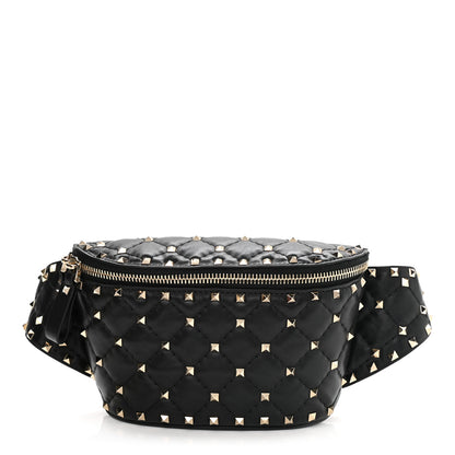 Valentino Garavani Lambskin Rockstud Spike Belt Bag 85 Black 1 of 11