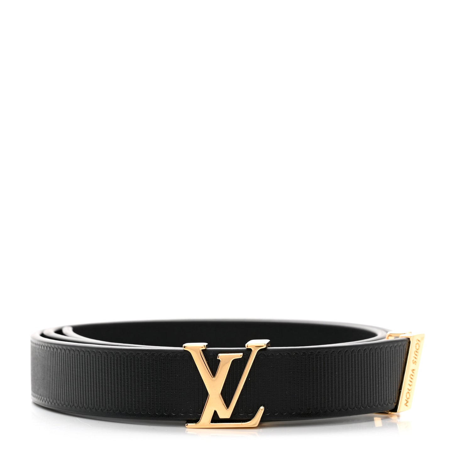 Calfskin Embossed 20MM LV Initiales Belt 70 28 Black