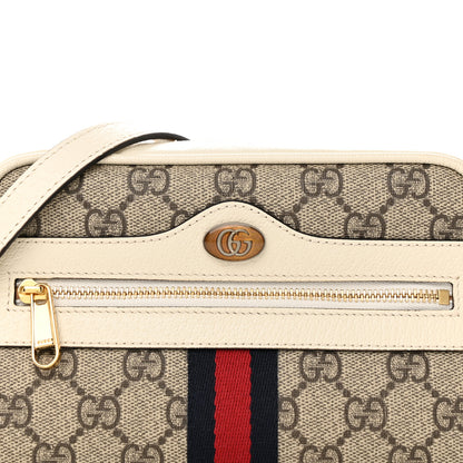 Gucci GG Supreme Monogram Textured Calfskin Web Mini Ophidia Shoulder Bag Beige Ebony Mystic White 8 of 12