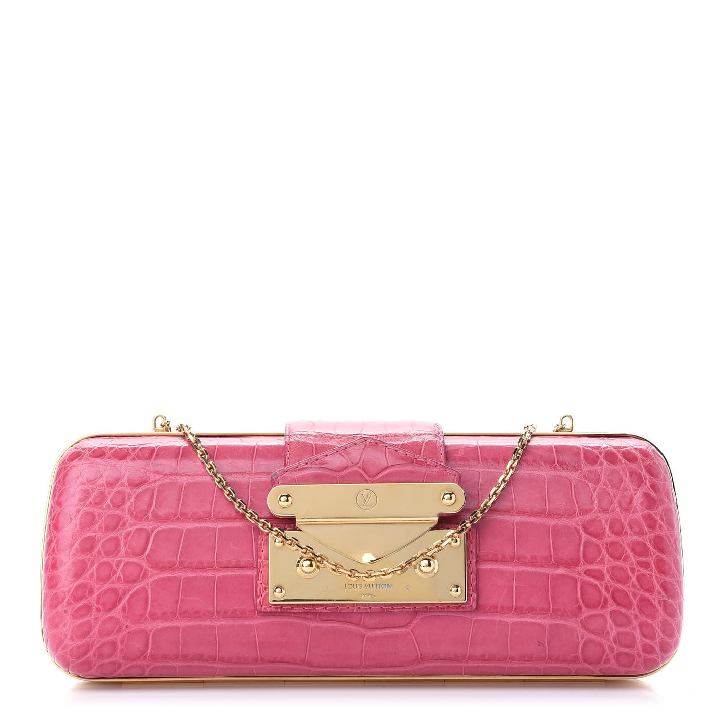 Crocodile Minaudiere Tresor Clutch Pink