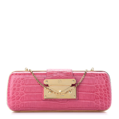 Louis Vuitton Crocodile Minaudiere Tresor Clutch Pink 1 of 8