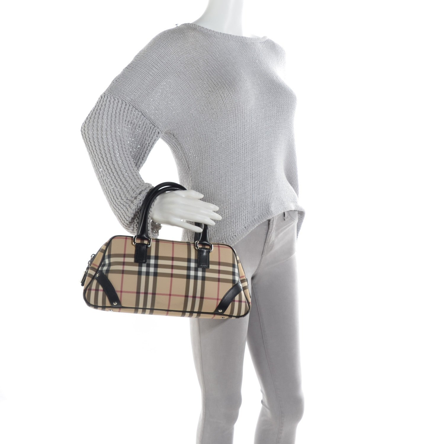 Burberry House Check Studded Bowler Black 2 of 7