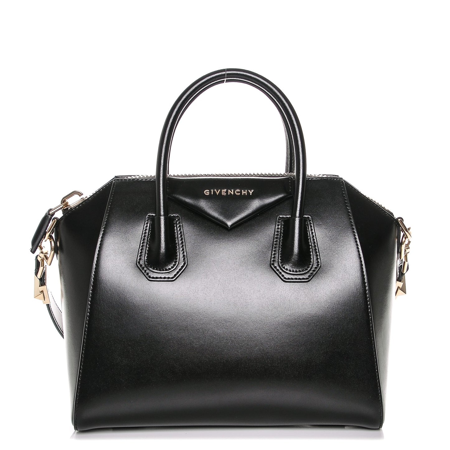 Shiny Lord Calfskin Small Antigona Black