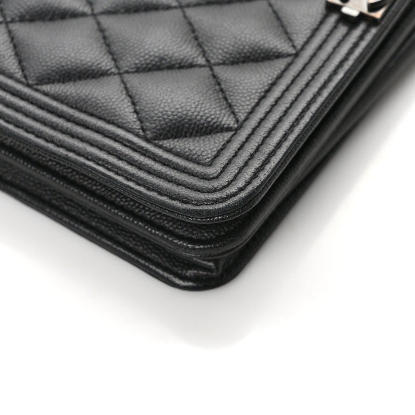 Caviar Quilted Boy Wallet On Chain WOC So Black
