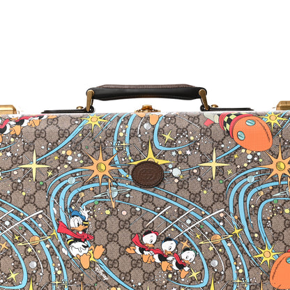 Gucci X DISNEY GG Supreme Monogram Donald Duck Retro Interlocking G Medium Savoy Suitcase Beige Multicolor New Acero 7 of 10