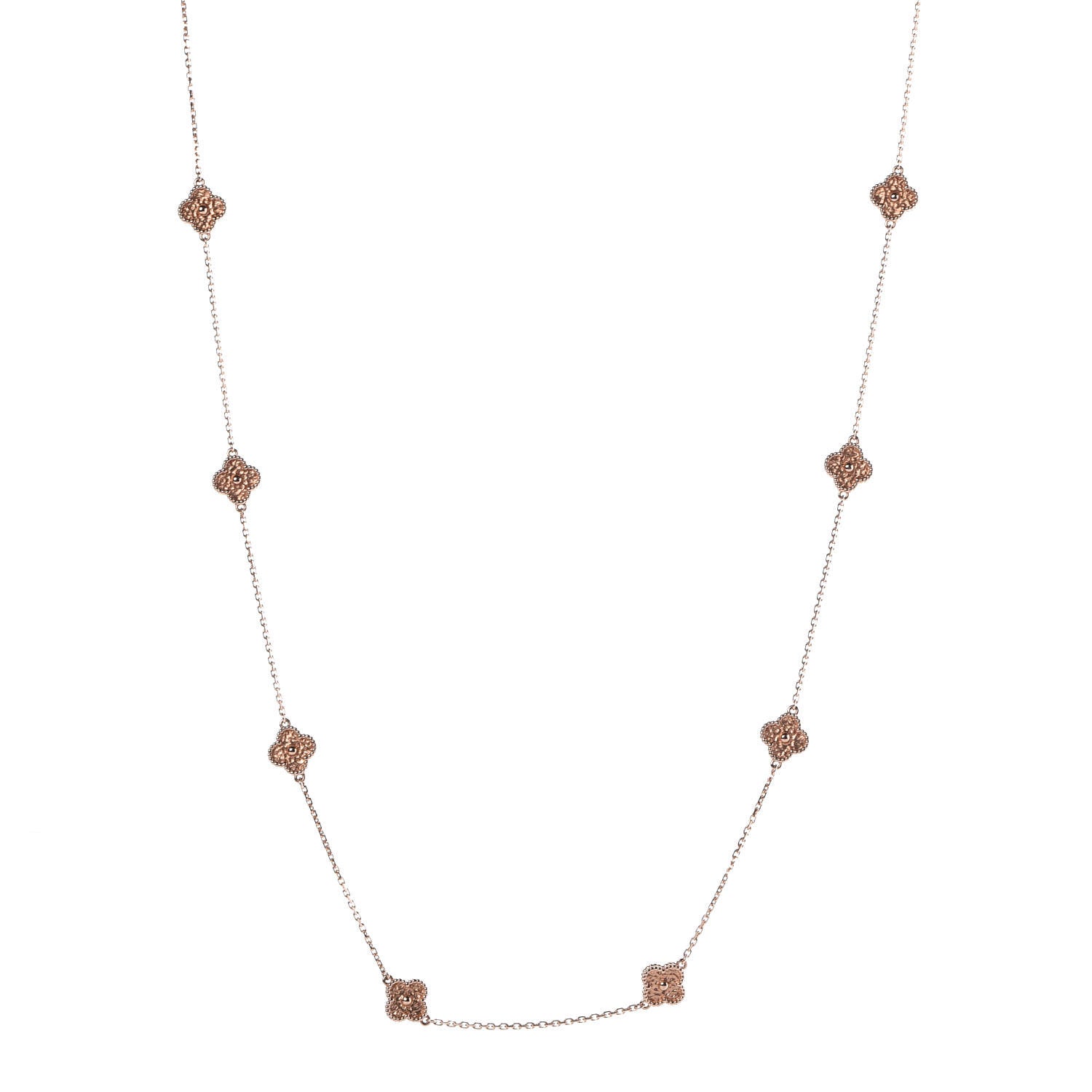 Van Cleef & Arpels 18K Rose Gold 16 Motifs Sweet Alhambra Necklace 1 of 5