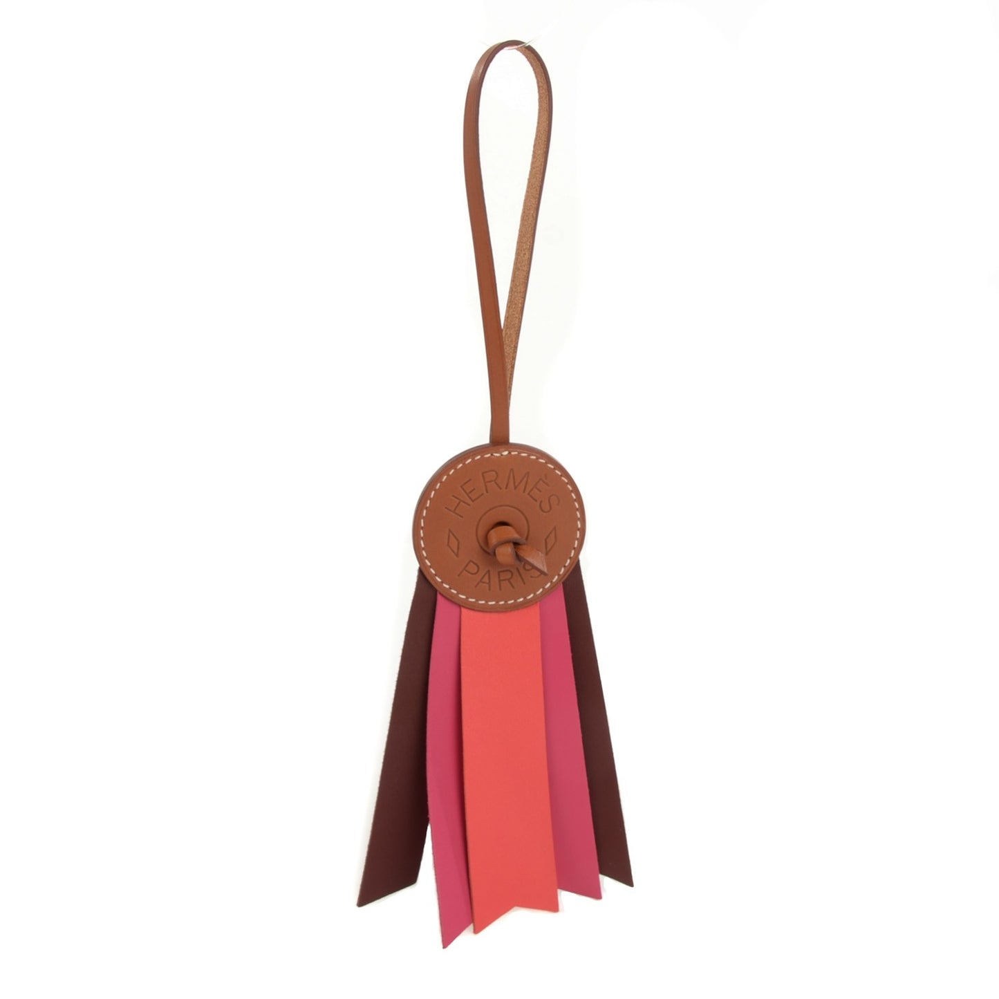 Hunter Cowhide Milo Lambskin Paddock Flot Bag Charm Rose Shocking Rouge H Rose Jaipur