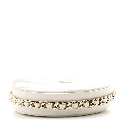 Chanel Lambskin Quilted Chain Around Pouch Hobo White 4 of 10