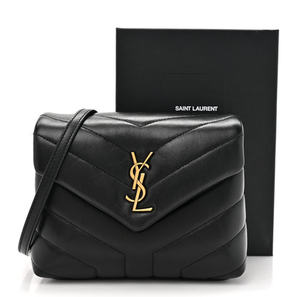 Saint Laurent Calfskin Y Quilted Monogram Toy Loulou Crossbody Bag Black 11 of 11