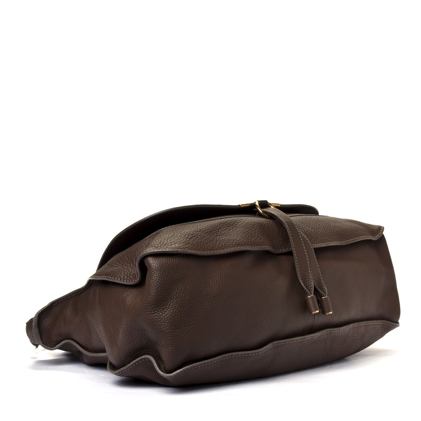 Calfskin Large Marcie Satchel Brown Seed