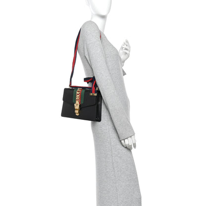 Gucci Calfskin Small Sylvie Shoulder Bag Black 2 of 10