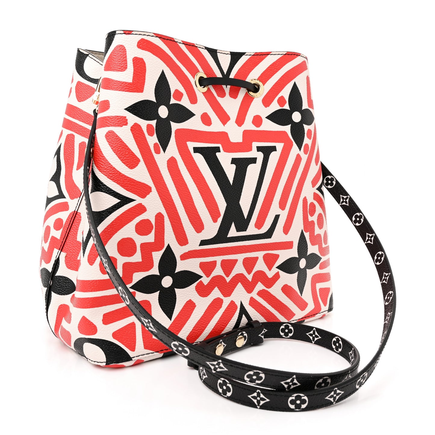 Monogram Giant Crafty NeoNoe MM Creme Rouge Black