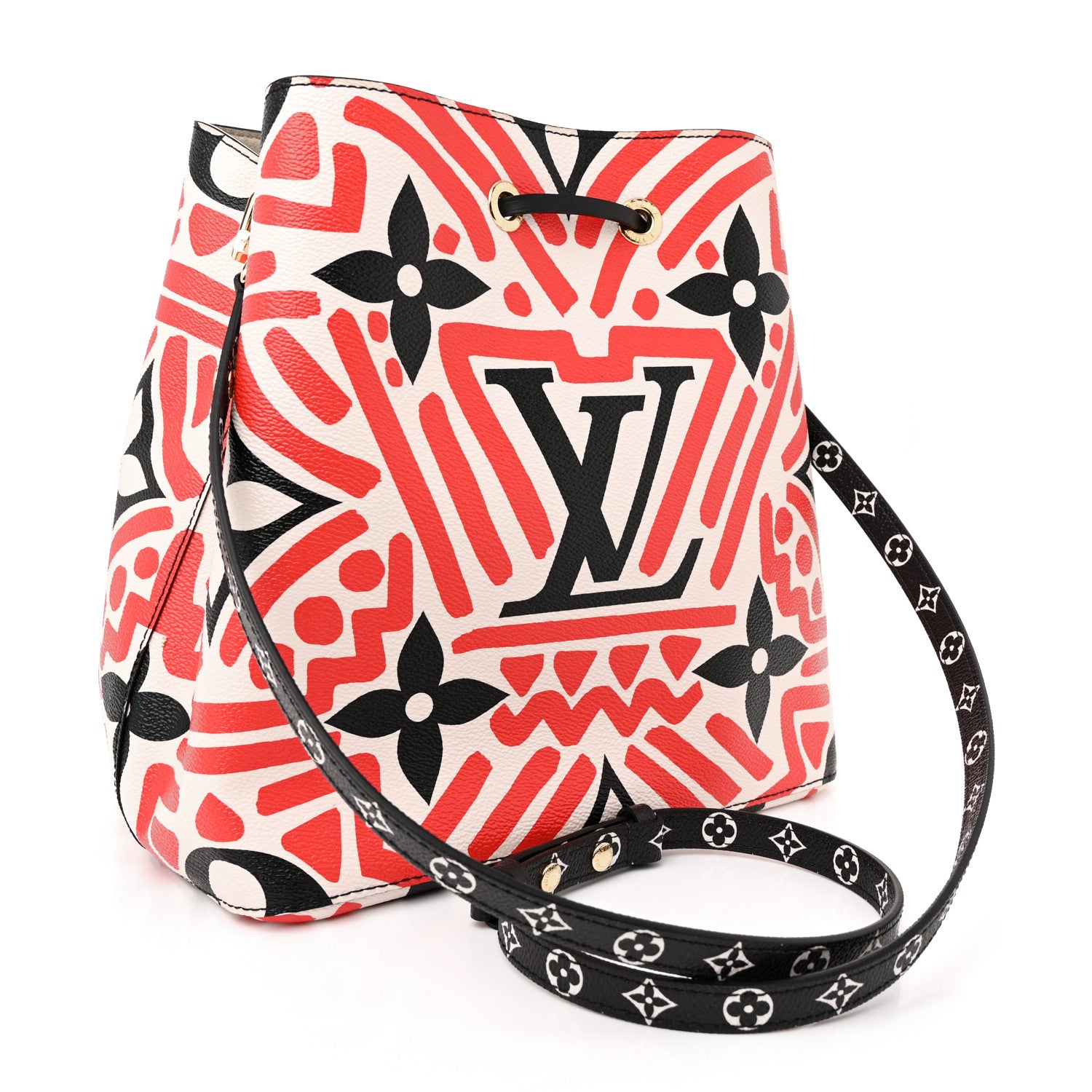 Louis Vuitton Monogram Giant Crafty NeoNoe MM Creme Rouge Black 3 of 9