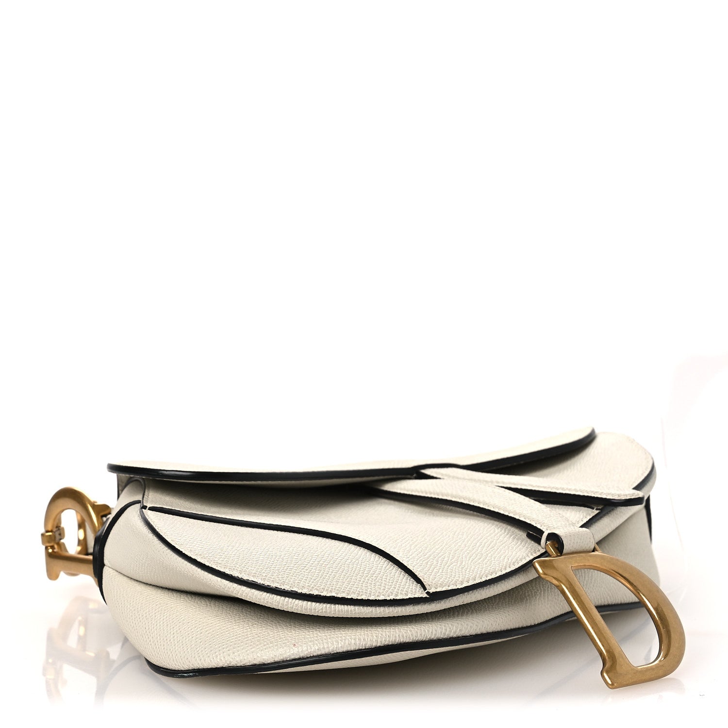 Christian Dior Grained Calfskin Saddle Bag White 3 of 11