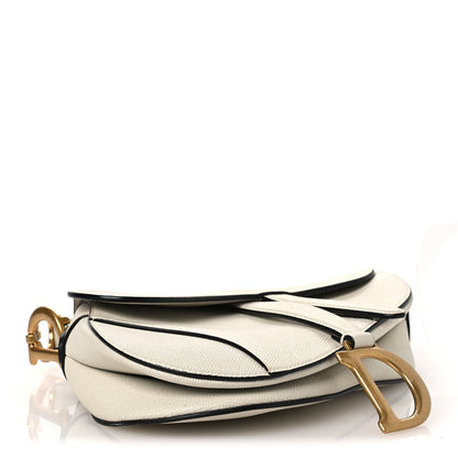 Christian Dior Grained Calfskin Saddle Bag White 3 of 11