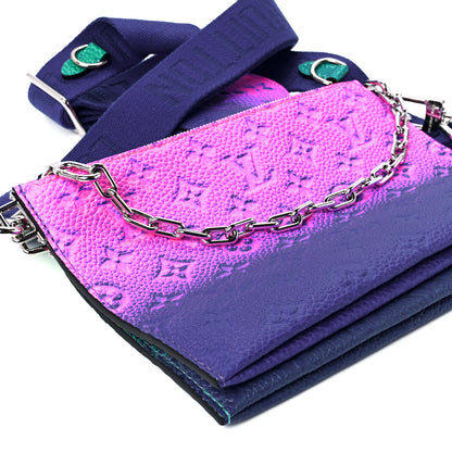 Louis Vuitton Taurillon Illusion Trio Pouch Bleu Rose 11 of 12