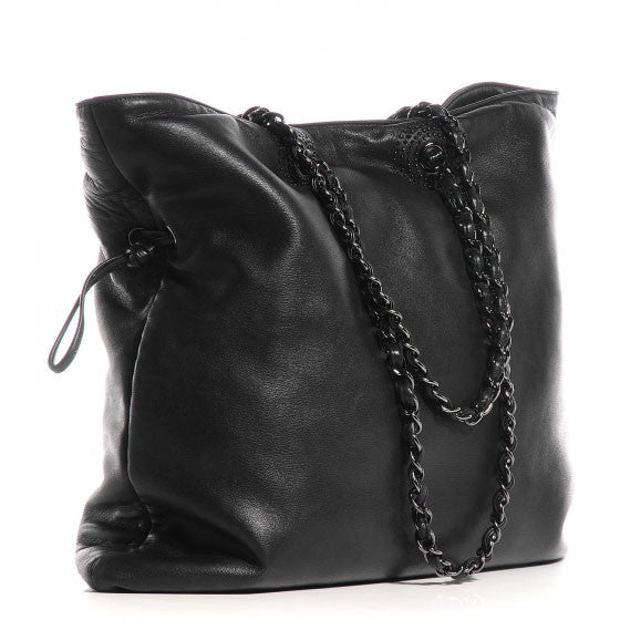 Lambskin CC Studded Bonbons Tote Black