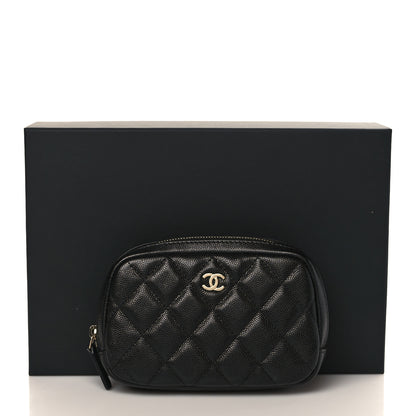 Chanel Caviar Quilted Small Curvy Pouch Cosmetic Case Black 8 of 8