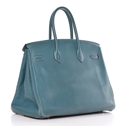Hermes Swift Birkin 35 Blue Jean 3 of 55
