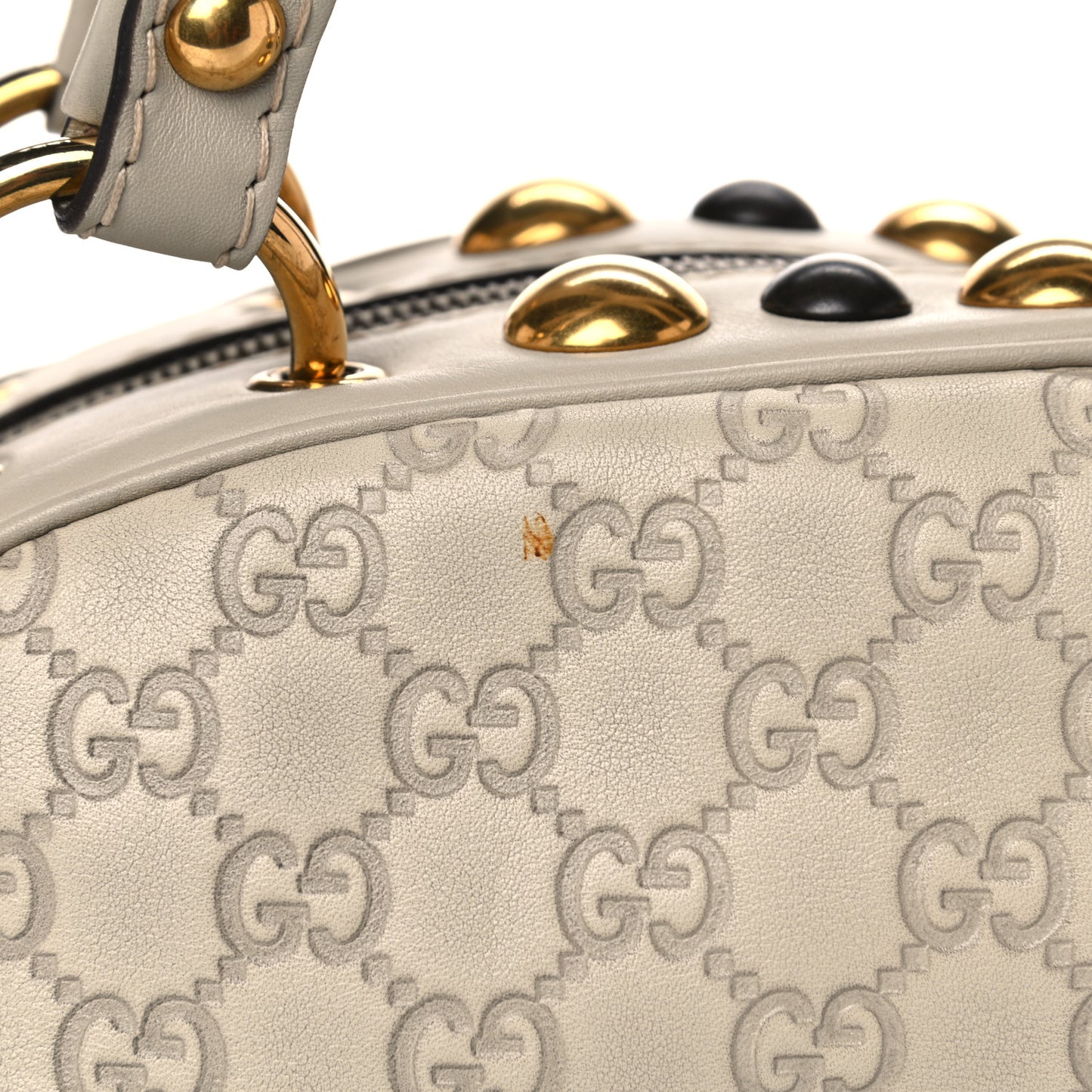 Guccissima Medium Babouska Dome Satchel Ivory
