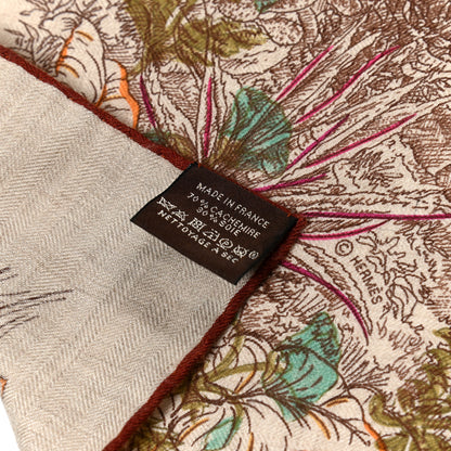Hermes Cashmere Silk Le Jardin De Leila Au Bloc Shawl 140 2 of 6