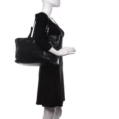 Chanel Glazed Calfskin Large On The Road Tote Black 2 of 10