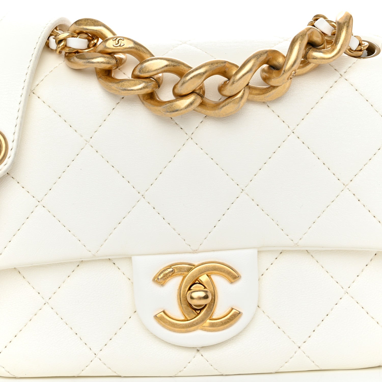 Chanel Shiny Lambskin Quilted Mini Flap White 8 of 10