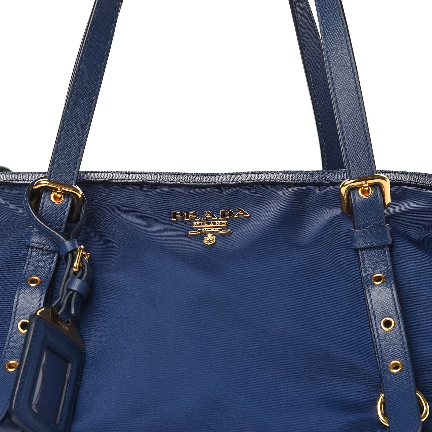 Tessuto Nylon Saffiano Tote Bluette