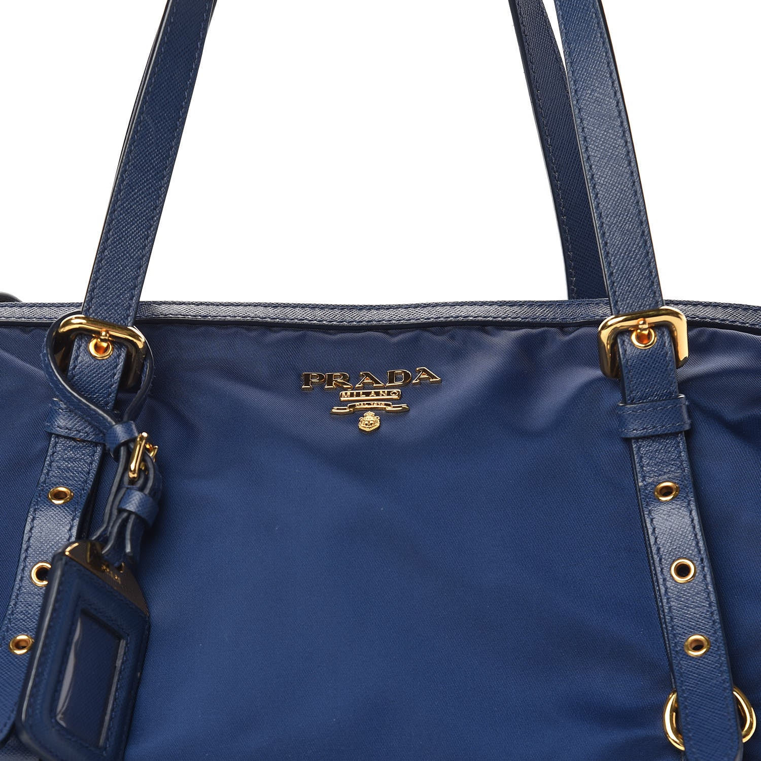Prada Tessuto Nylon Saffiano Tote Bluette 10 of 10