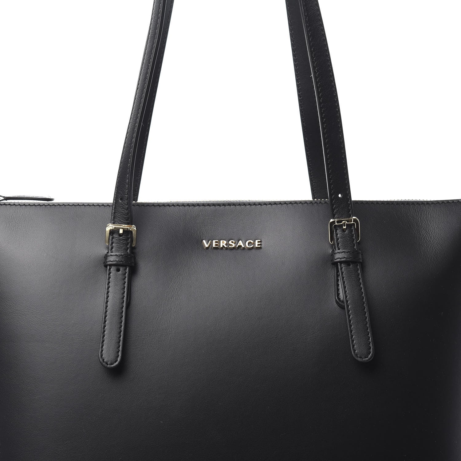 Versace Calfskin Shopping Tote Black 9 of 9
