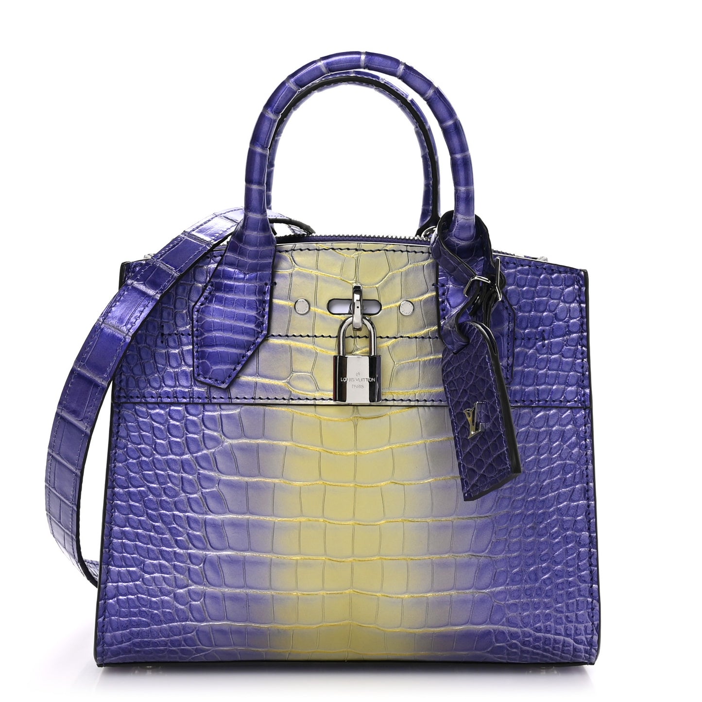 Alligator Goatskin Mini City Steamer Purple Yellow