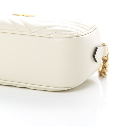 Gucci Calfskin Matelasse Small GG Marmont Chain Shoulder Bag White 10 of 10
