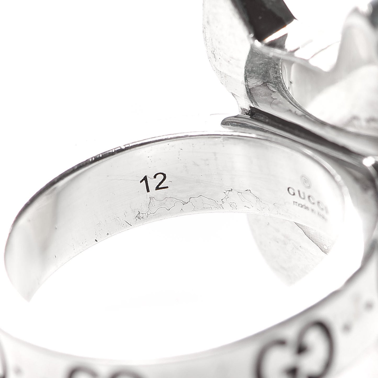 Sterling Silver Enamel Orso Ring 52 6