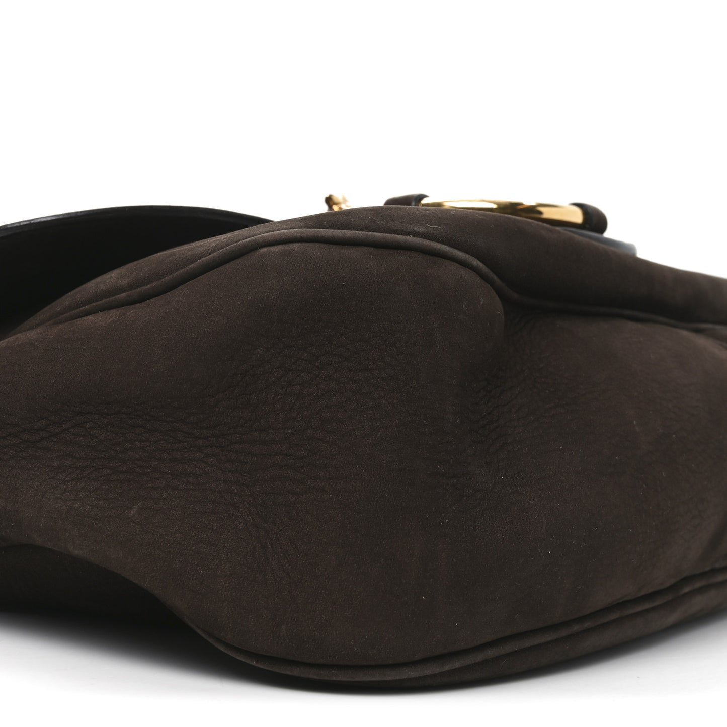 Nubuck Ribot Horse Heads Flap Bag Brown