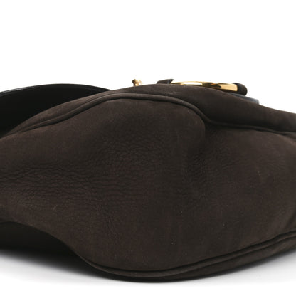 Gucci Nubuck Ribot Horse Heads Flap Bag Brown 9 of 10