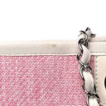 Chanel Woven Straw Raffia Small Deauville Tote Pink 14 of 15