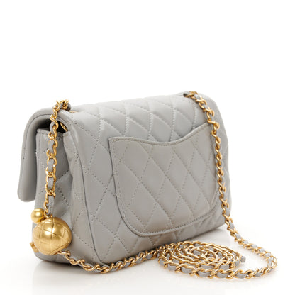 Chanel Lambskin Quilted Mini Rectangular Pearl Crush Flap Grey 3 of 11