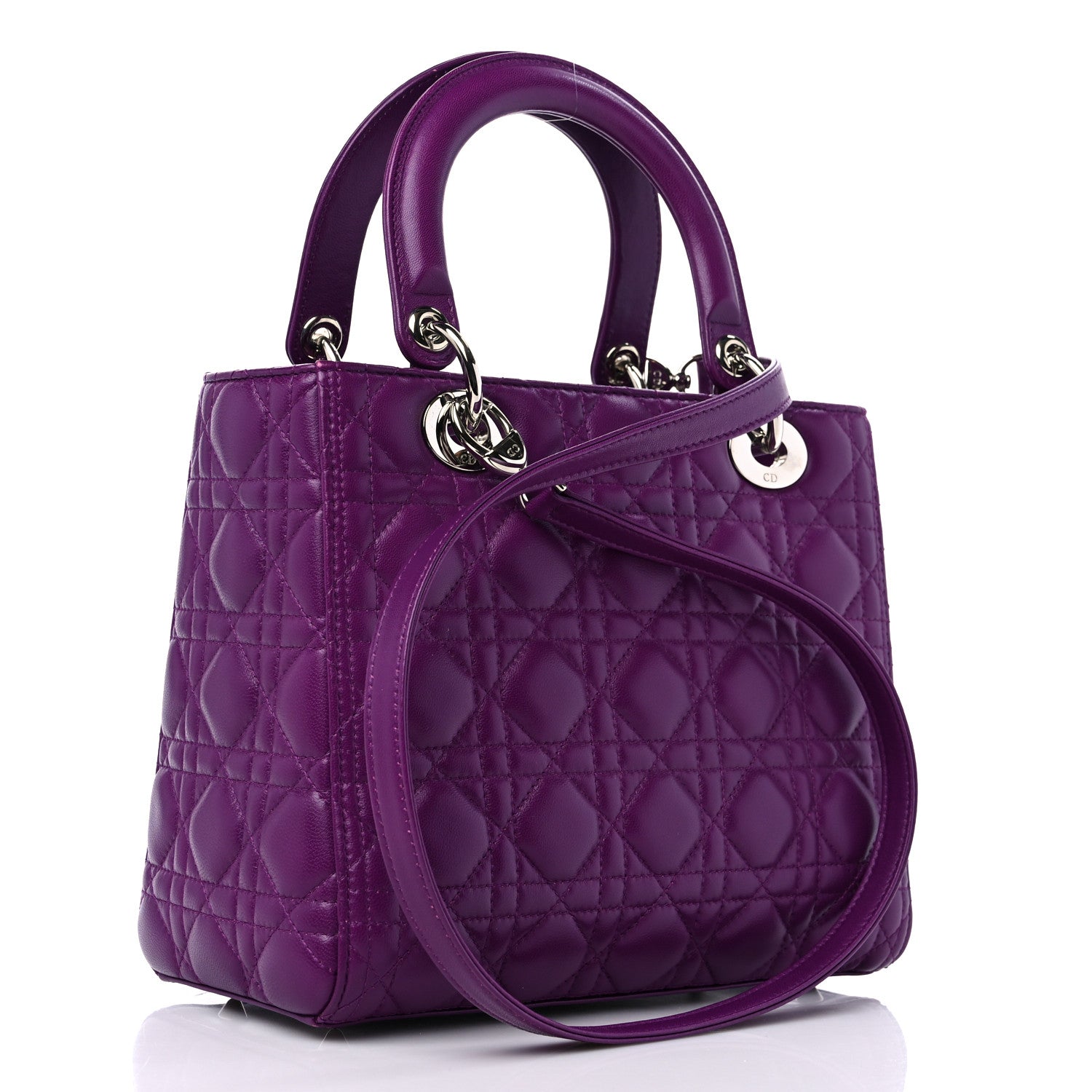 Christian Dior Lambskin Cannage Medium Lady Dior Purple 3 of 10