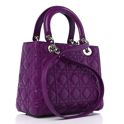 Christian Dior Lambskin Cannage Medium Lady Dior Purple 3 of 10